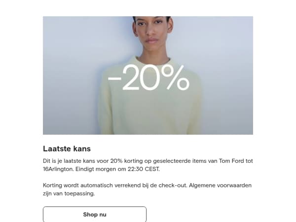 Laatste kans: 20% korting