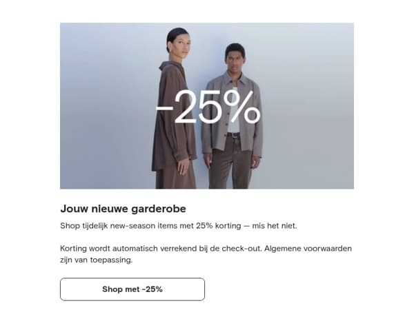 Vanaf nu: 25% korting