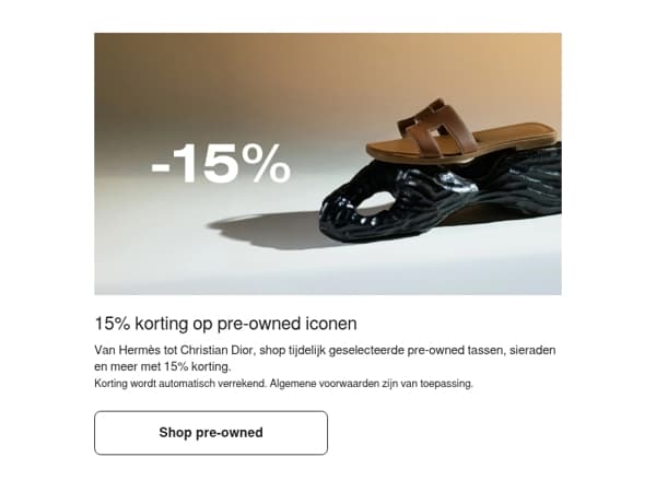 Mis geen 15% korting op pre-owned