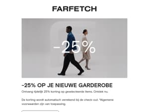 Je krijgt 25% korting