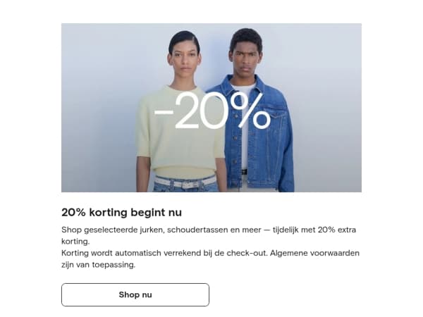 20% korting begint nu