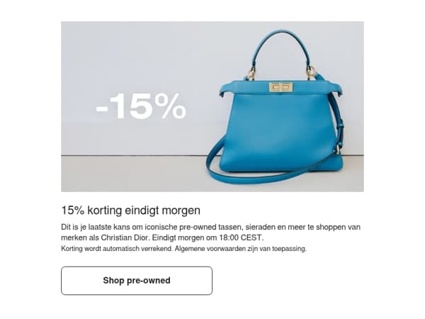 Mis geen 15% korting op pre-owned