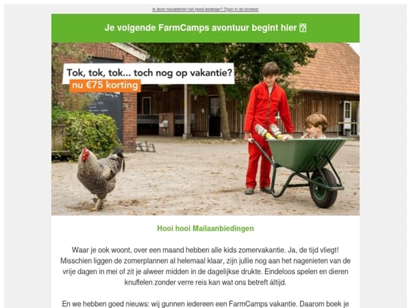 Tok, tok, tok.... toch nog op vakantie?