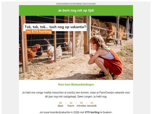 Mailaanbiedingen de €75 korting verloopt vandaag!