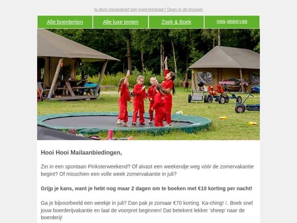 Reminder: Laatste 2 dagen om te boeken met korting!