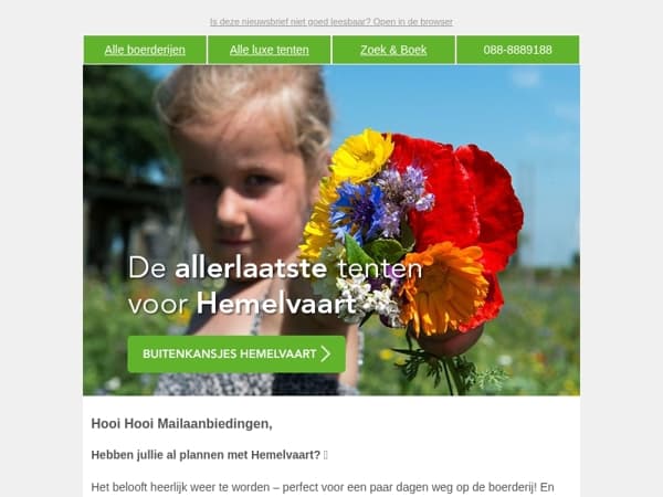 Laatste tenten + korting: dit wil je niet missen Mailaanbiedingen!