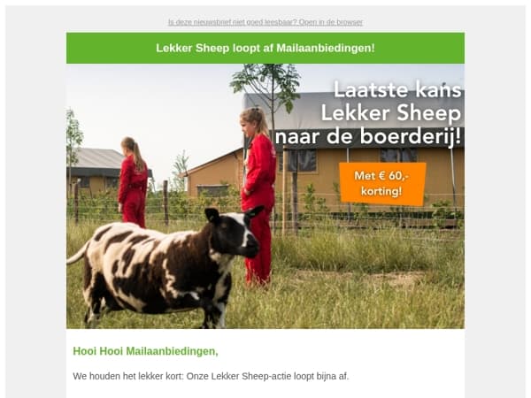 Laatste kans! Alleen dit weekend nog € 60,- korting