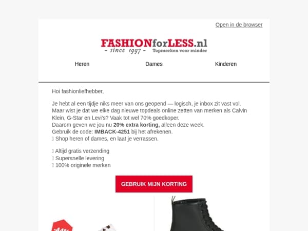 Mis het niet: 20% korting deze week