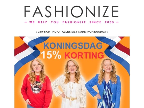 15% KORTING met code KONINGSDAG👑