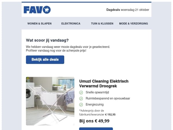 Woensdag Deal: Umuzi Elektrisch Droogrek! 🔥