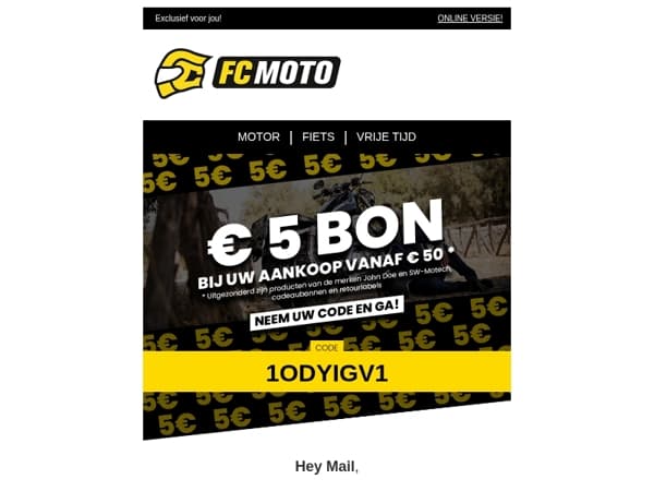 💌 € 5 voucher speciaal voor jou!