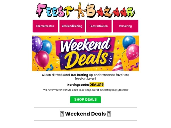 ✨ Feestelijk voordeel speciaal voor dit weekend!