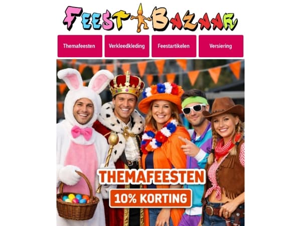 De leukste themafeestjes vier je met Feestbazaar!🥳