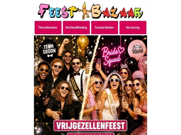 ❤️ Vier jouw Vrijgezellenfeest met Feestbazaar!