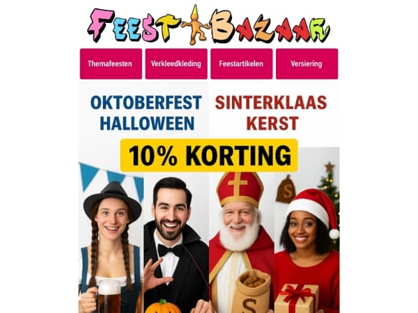 De komende themafeesten uitgelicht!🥨👻🎁🎄