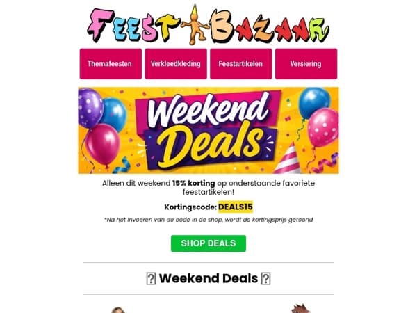 🎊 Het weekend wordt nóg leuker met deze deals!