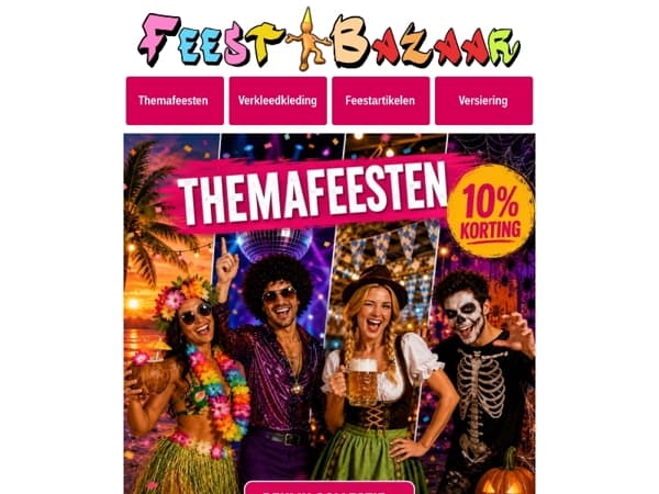 De leukste themafeesten beginnen hier! 🥳