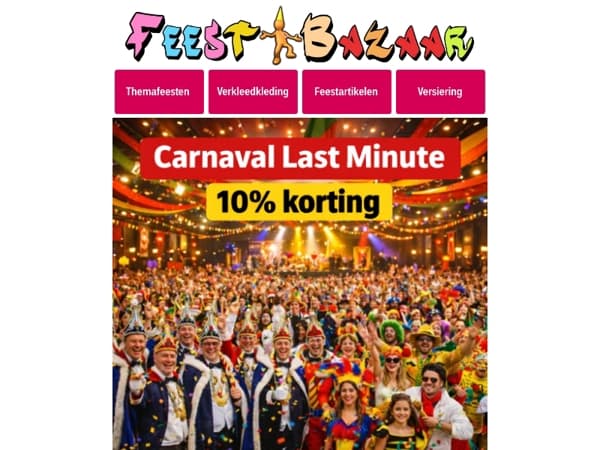 Last-Minute Carnavalskleding shoppen🥳