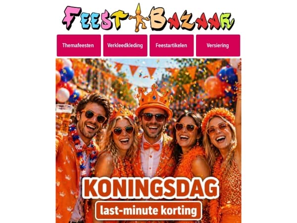 Last-minute Koningsdag shoppen bij Feestbazaar ✨