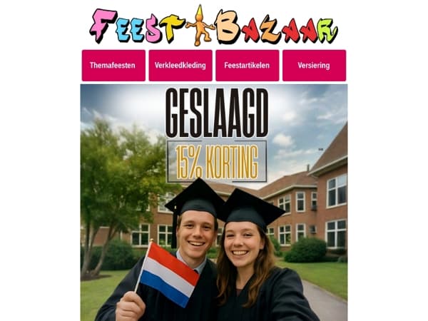 ‍🎓 Geslaagd versiering voor iedereen!