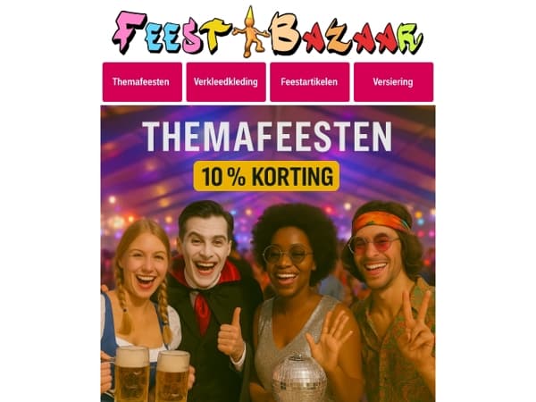 De leukste themafeestjes vier je met Feestbazaar!🥳