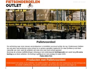 Palletvoordeel! Veel producten extra voordelig dankzij de 4% Kortingscode!