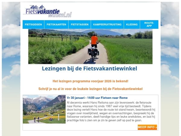 Lezingen 2026 Fietsvakantiewinkel bekend