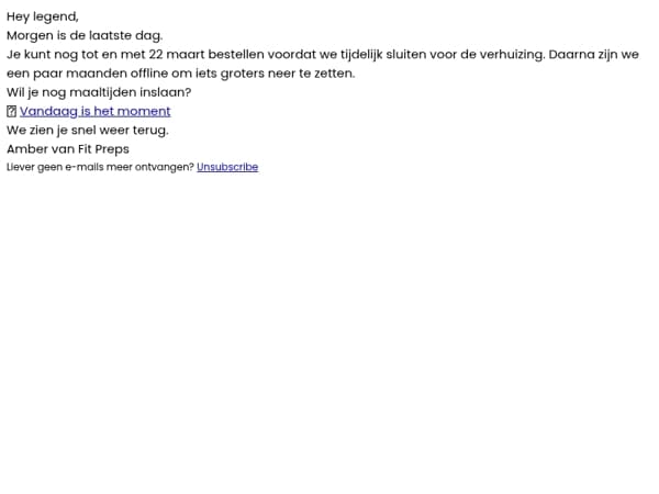 Hi legend, korte heads-up