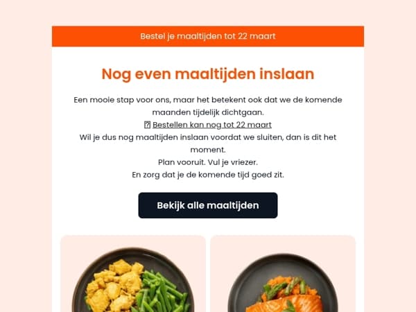 Nog even maaltijden inslaan