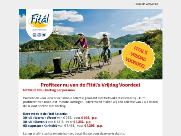 Profiteer nu van Fitál's Vrijdag Voordeel