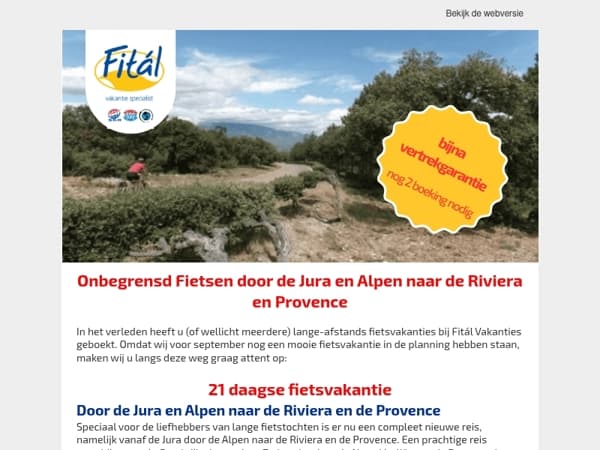 Bijna Vertrekgarantie : Fietsspecial Onbegrensd fietsen 