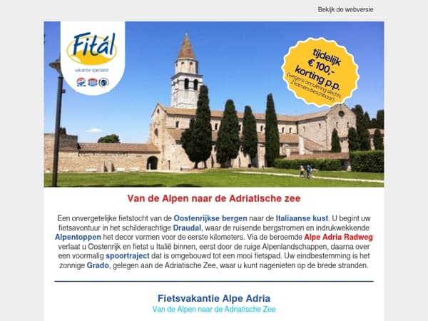 Fietsen van de Alpen naar de Adriatische Zee