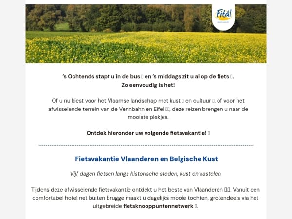 Korte Fietsvakanties: België & Duitsland