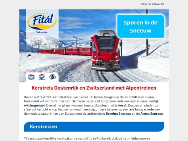 Kerstreis Oostenrijk en Zwitserland Alpentreinen