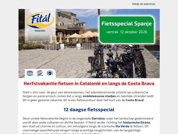 Fietsspecial in de Herfstvakantie: Catalonië en Costa Brava
