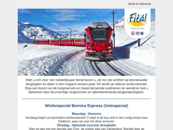 Beleef deze winter een onvergetelijk treinavontuur!