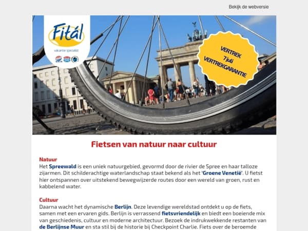 Fietsen van natuur naar cultuur