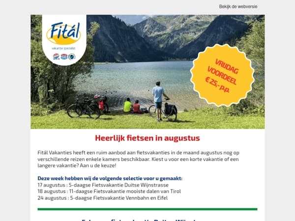 Heerlijk fietsen in augustus: bekijk nu ons aanbod!