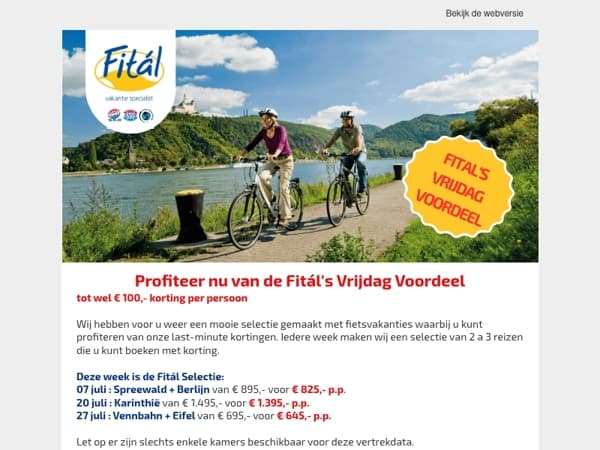 Profiteer nu van Fitál's Vrijdag Voordeel