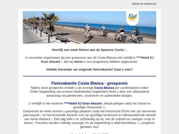 Groepsreis Spanje aan de Costa Blanca