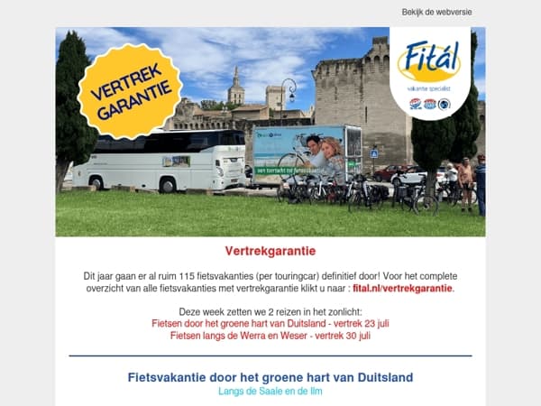 Vertrekgarantie : al ruim 115 reizen defintief!