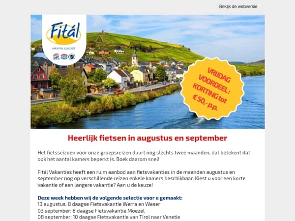 Boek nu voor augustus: nog enkele kamers boekbaar!