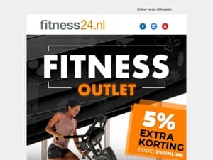 🚨 Alle Fitnessapparatuur en accessoires nu met 5% extra korting! 🚨