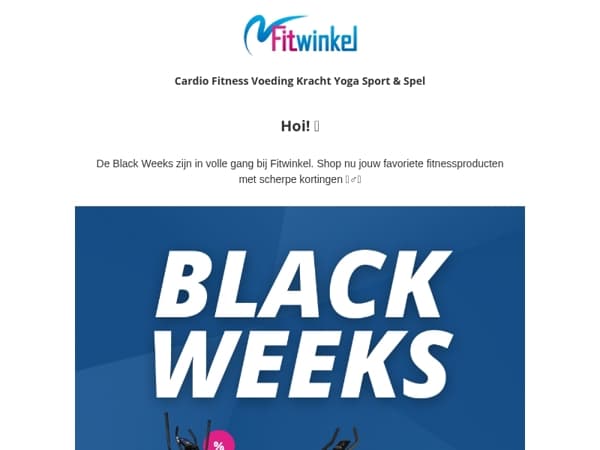 Black Weeks bij Fitwinkel 🏋️‍♂️💥 Tot wel 70% korting