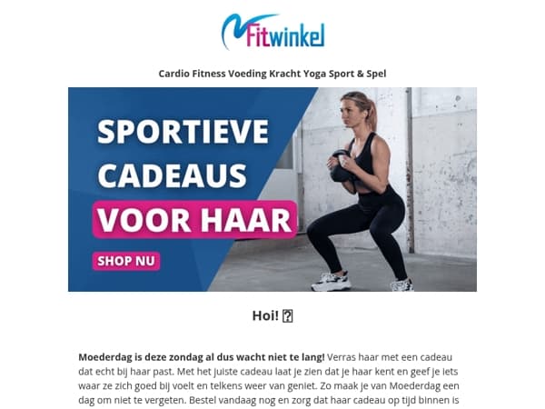 Wees niet te laat! Scoor vandaag je Moederdag cadeau 💪