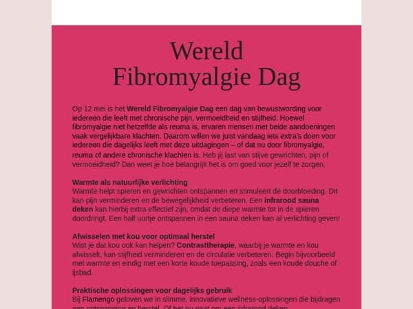 🌎 Wereld Fibromyalgie Dag – Ontspanning & verlichting voor je gewrichten