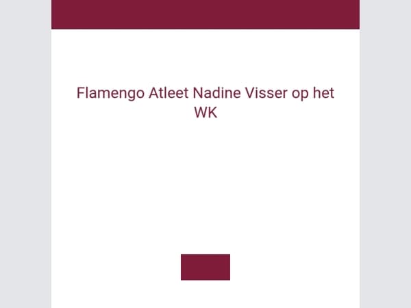 Flamengo atleet Nadine Visser op het WK!