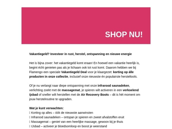 🎁 Vakantiegeld deal! Alles mag mee met korting – van klassiekers tot nieuwe favorieten.