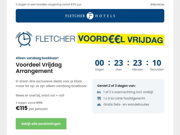 Voordeel Vrijdag: alleen vandaag boekbaar