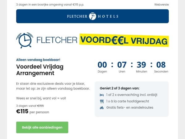 Laatste kans! Voordeel Vrijdag: alleen vandaag boekbaar